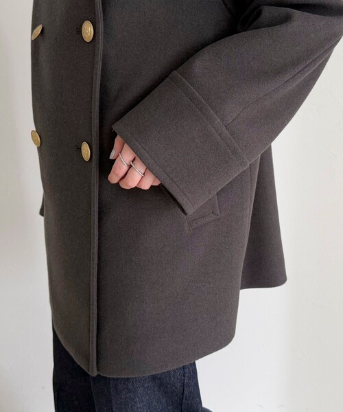 ebure こげ茶ウール ピーコート fredy emue（フレディエミュ） ピーコート pコート 「リバイバル/新色