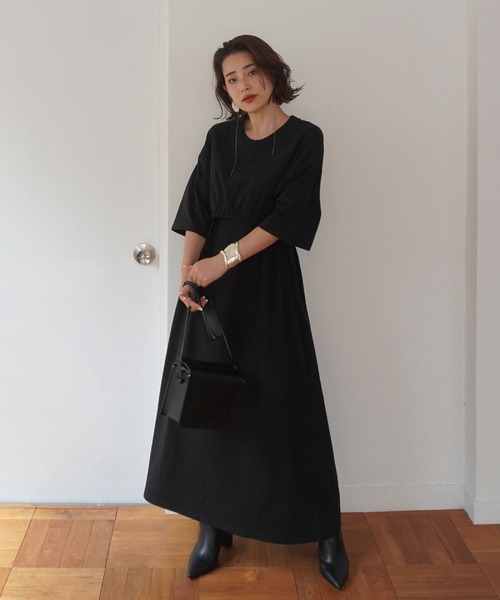 ETRE TOKYO（エトレトウキョウ） 半袖ワンピース FREE ブラック