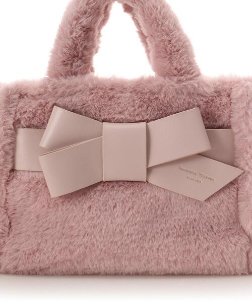 ハンドバッグ サマンサタバサ Samantha Thavasa ハンドバッグ ワンポイントリボン ファーバッグ  ブランド 正規品 新品 ギフト プレゼント 人気 おすすめ 誕生日 記念日 クリスマス 送料無料 ラッピング無料 Samantha Thavasa（サマンサタバサ） ハンドバッグ ワンポイントリボン