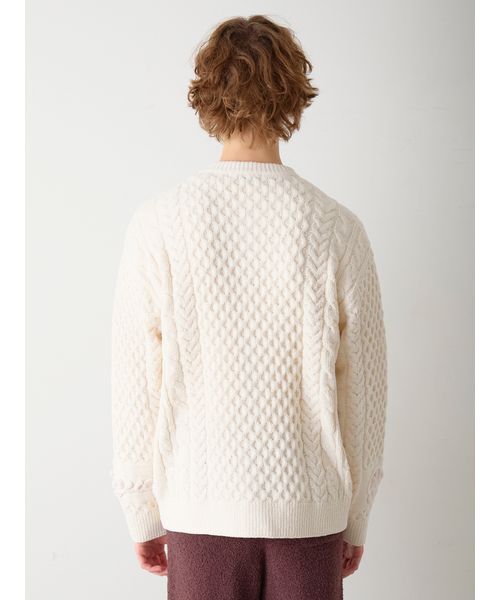 ジェラピケ　カーディガン　　メンズMサイズ　オフホワイト ジェラートピケ gelato pique フェザーリブカーディガン （オフ