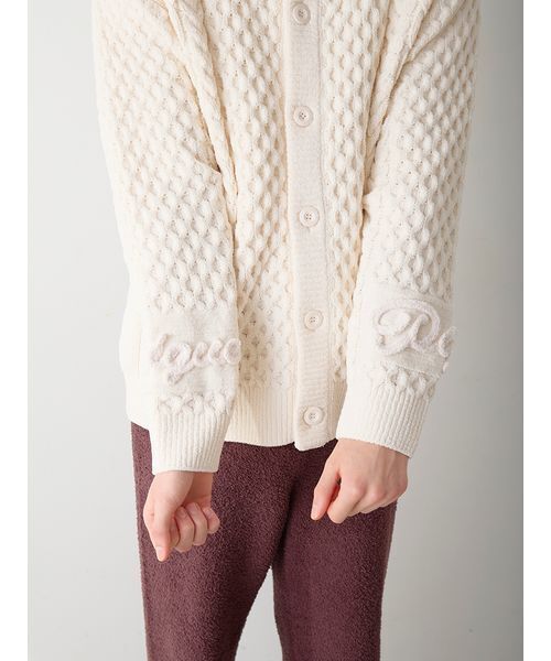 ジェラピケ　カーディガン　　メンズMサイズ　オフホワイト ジェラートピケ gelato pique フェザーカーディガン （OWHT