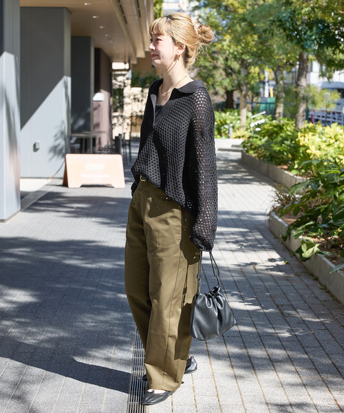 「B.C STOCK」 「Simplicite」長袖ニット FREE ブラウン レディース_画像4