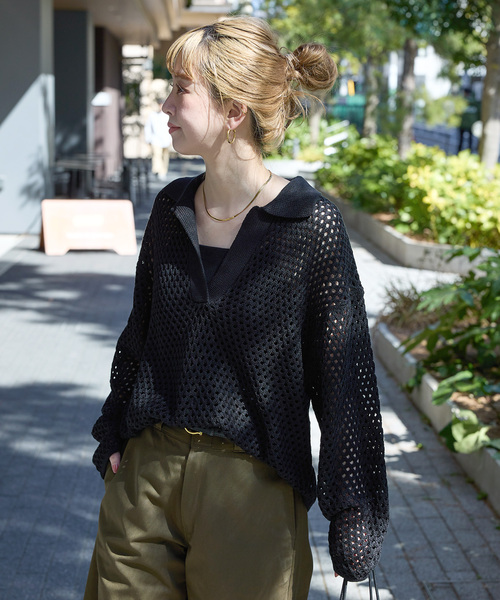 「B.C STOCK」 「Simplicite」長袖ニット FREE ブラウン レディース_画像6