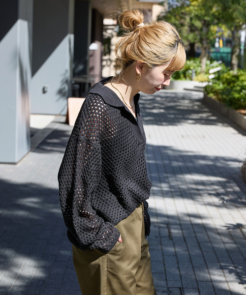 「B.C STOCK」 「Simplicite」長袖ニット FREE ブラウン レディース_画像7