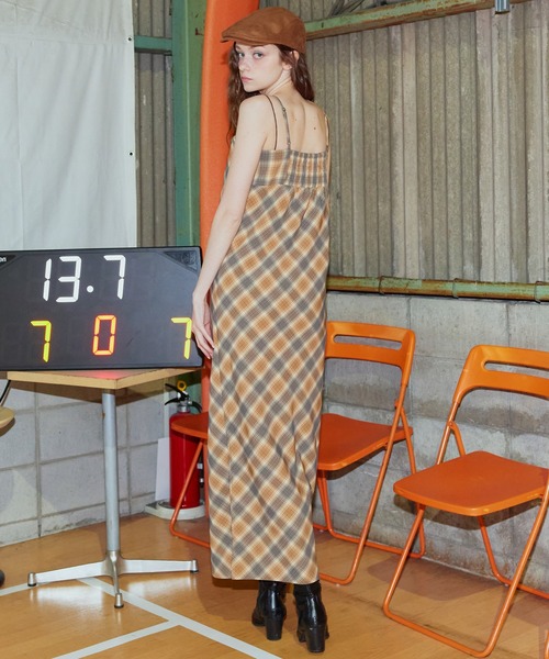 「Mili affinity」 キャミソールワンピース FREE レッド レディース_画像5