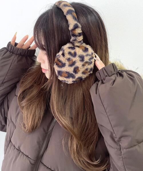 WEGO（ウィゴー） 耳当て イヤーマフ WEGO/レオパードファーイヤーマフ