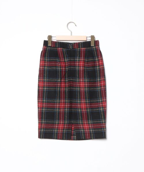 「O'NEIL of DUBLIN」 チェック柄タイトスカート 40 レッド レディース_画像2