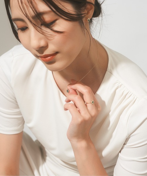 ネックレス K10 カラーストーン カメ ネックレス レディース メンズの画像