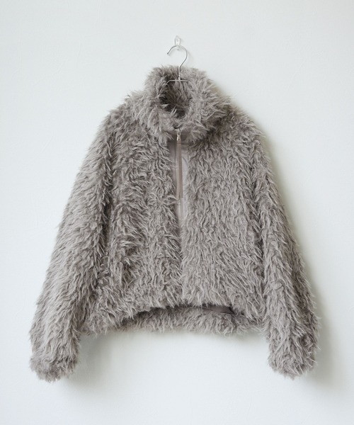 Yeoun ブルゾン アウター ダブルジップミックスシープファーブルゾン