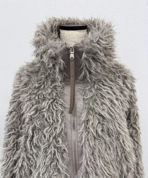 Yeoun ブルゾン アウター ダブルジップミックスシープファーブルゾン