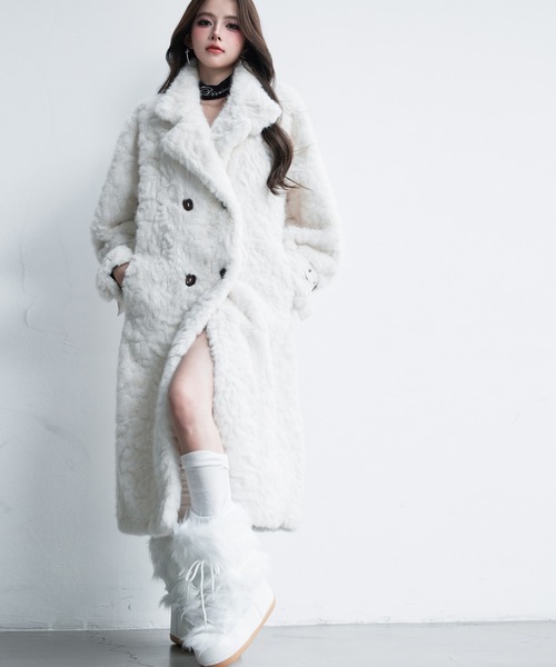 VEILA コート チェスターコート フェイクファーロングコート