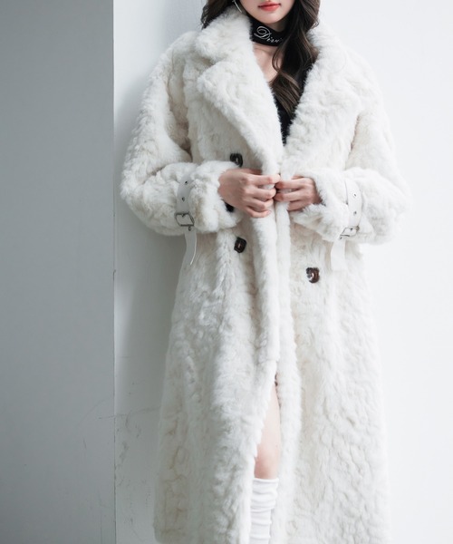 VEILA コート チェスターコート フェイクファーロングコート