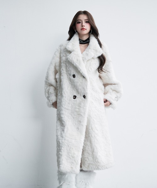 【新品未使用】ロージーモンスター　ハンサムレディロングウールコート　オフホワイト 新品未使用】ロージーモンスター ハンサムレディロングウールコート