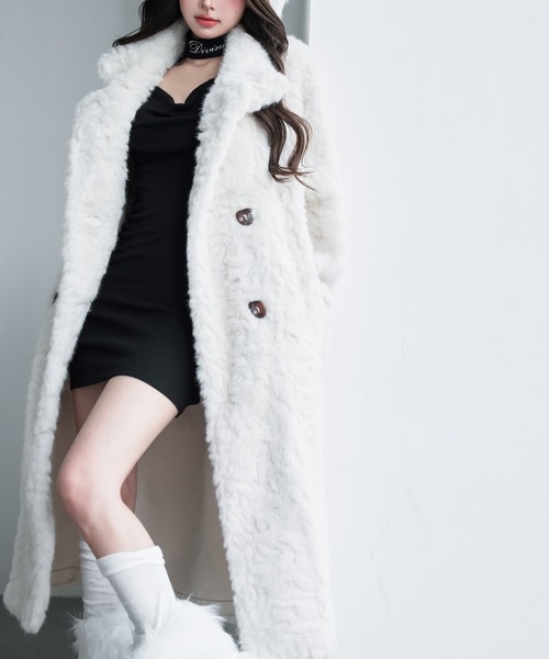 VEILA コート チェスターコート フェイクファーロングコート