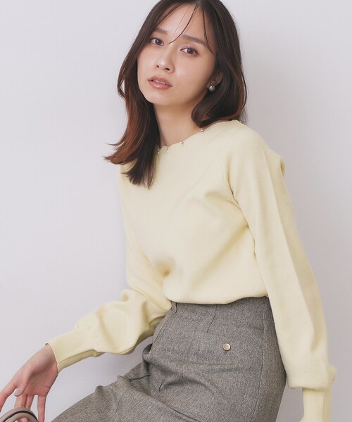 index（インデックス） ニット セーター ラメスカラップビジュー