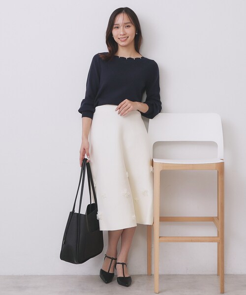 index（インデックス） ニット セーター ラメスカラップビジュー