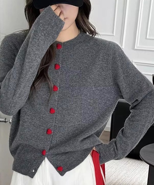 OBLI オブリ ハートボタンカーディガン 10-190628-9.jpg