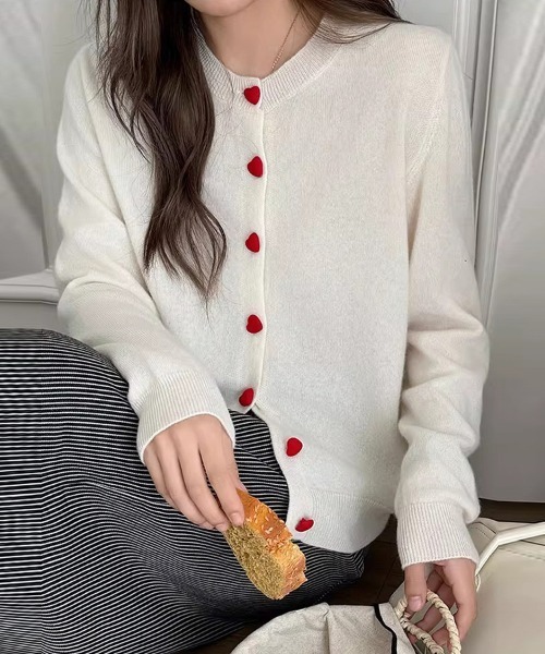 カーディガン ハートボタンカーディガン レディース : ZOZOTOWN Yahoo