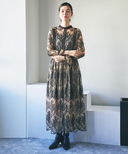 「SMILE ORCHID」 長袖ワンピース M ブラック レディース_画像3