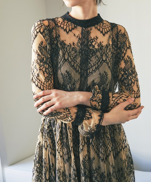 「SMILE ORCHID」 長袖ワンピース M ブラック レディース_画像6