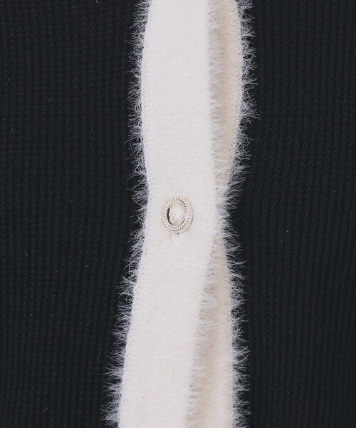 index（インデックス） カーディガン フェザーバイカラークルーネック