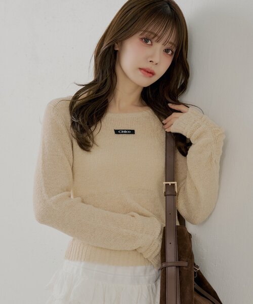 Chico（チコ） ニット セーター ラメシアーコンパクトニット