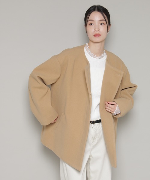 NANO universe（ナノ・ユニバース） ノーカラーコート コート ノー