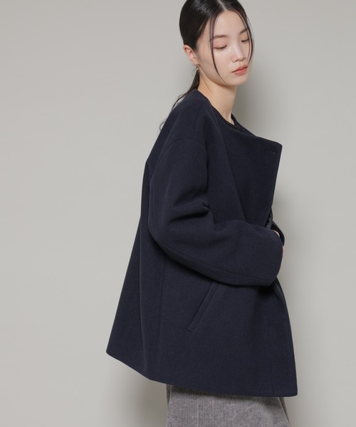 NANO universe（ナノ・ユニバース） ノーカラーコート コート ノー