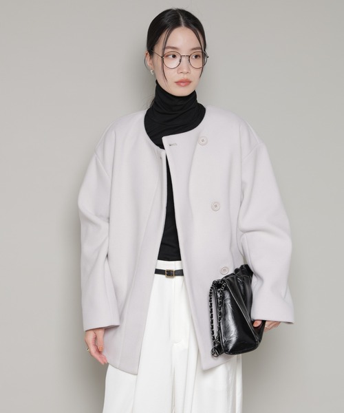 NANO universe（ナノ・ユニバース） ノーカラーコート コート ノー