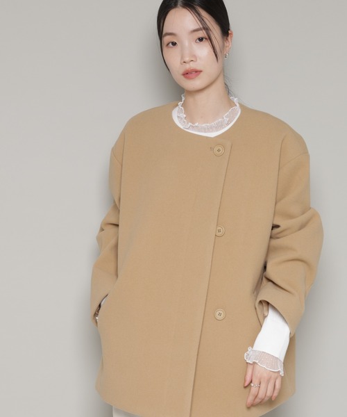 NANO universe（ナノ・ユニバース） ノーカラーコート コート ノー