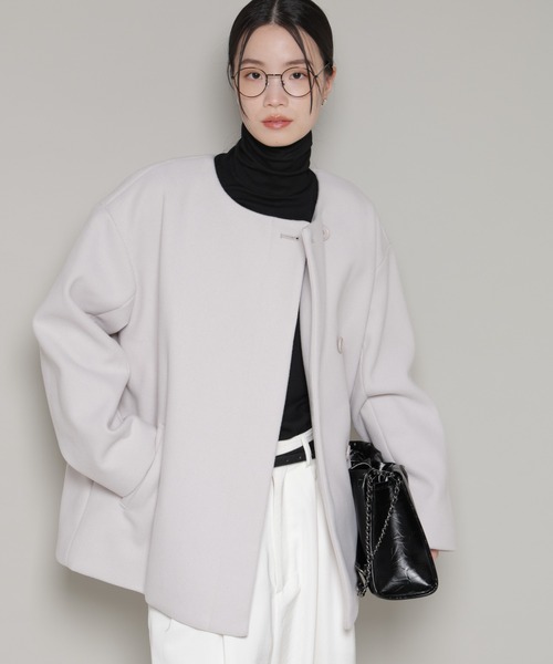 NANO universe（ナノ・ユニバース） ノーカラーコート コート ノー