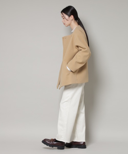 NANO universe（ナノ・ユニバース） ノーカラーコート コート ノー