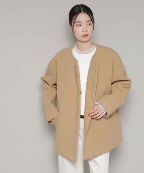 NANO universe（ナノ・ユニバース） ノーカラーコート コート ノー