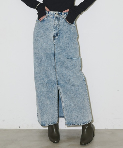 「Aunt Marie's」 デニムスカート M ブルー レディース_画像5