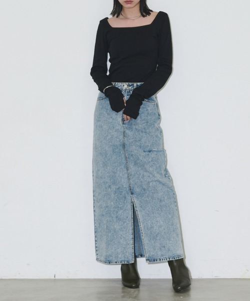 「Aunt Marie's」 デニムスカート M ブルー レディース_画像7