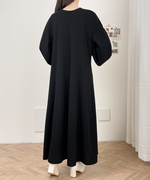 「ECLIN」 長袖ワンピース L ベージュ レディース_画像2