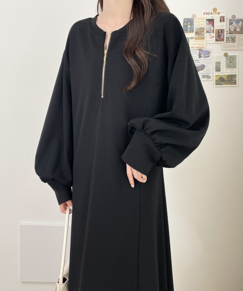 「ECLIN」 長袖ワンピース L ベージュ レディース_画像7