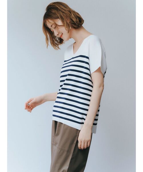「YECCA VECCA」 半袖ニット FREE ブルー レディース_画像5