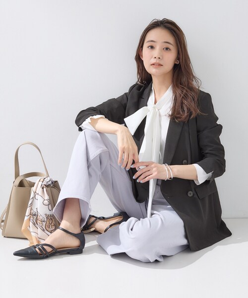 ジャケット テーラードジャケット 入学式 「洗える／多機能／SETUP可」着る日傘ダブルジャケット レディースの画像