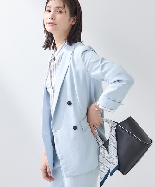 ジャケット テーラードジャケット 入学式 「洗える／多機能／SETUP可」着る日傘ダブルジャケット レディースの画像