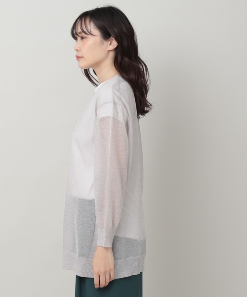 「Elura」 ニットカーディガン LARGE ネイビー レディース_画像8