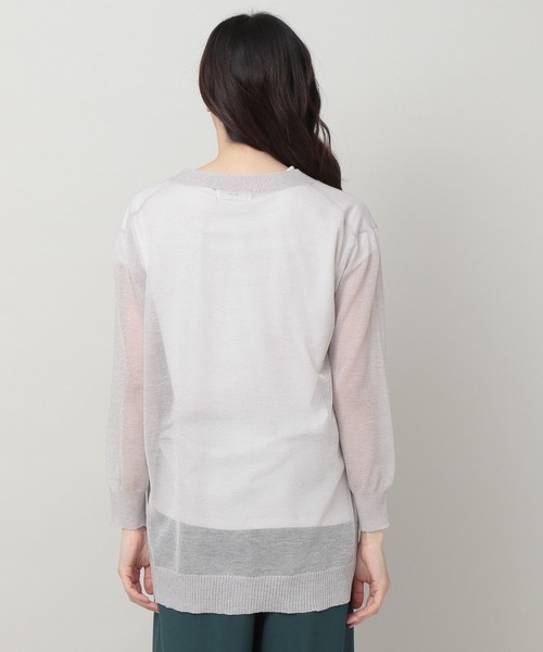 「Elura」 ニットカーディガン LARGE ネイビー レディース_画像9