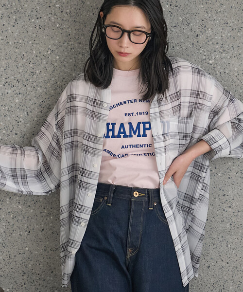 FREAK'S STORE（フリークスストア） ブラウス シャツ オンブレ シアー