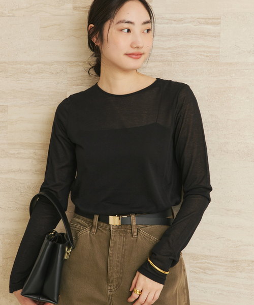 本日限定出品！Plage ロングTシャツ plage（プラージュ） tシャツ 「追加」CO NY Sheer ロンT レディース