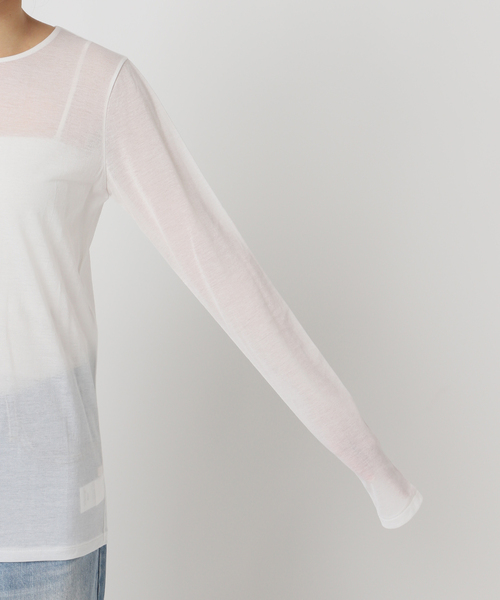 美品　plage Mesh Sheer ロンT ホワイトB plage（プラージュ） tシャツ 「追加」Mesh Sheer ロンT 5 レディース