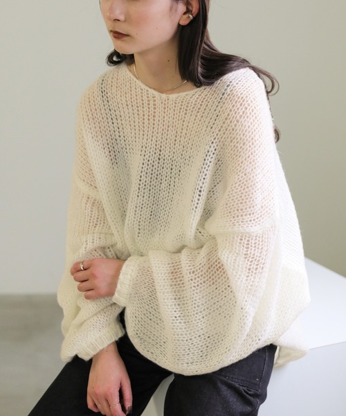 「select MOCA」 長袖ニット FREE ブラック レディース_画像6