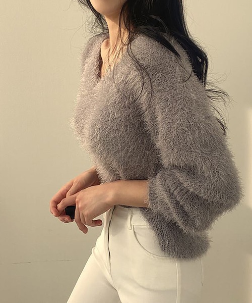 「Girly Doll」 長袖ニット F ホワイト レディース_画像9