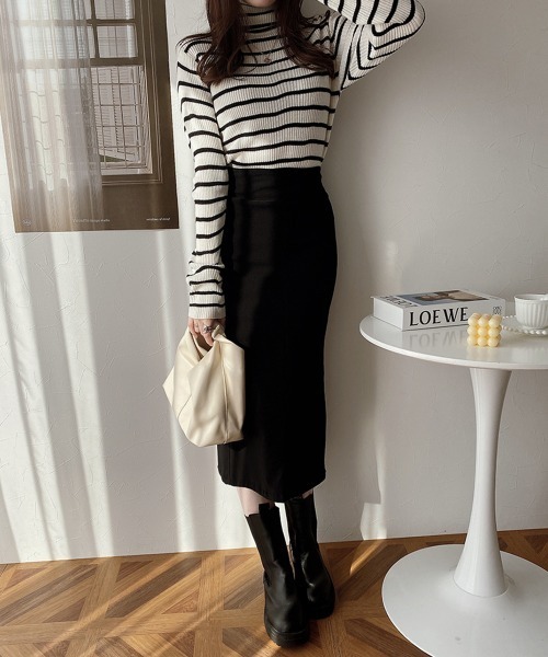 「nissen」 「la-beu」タイトスカート LL ブルー レディース_画像6