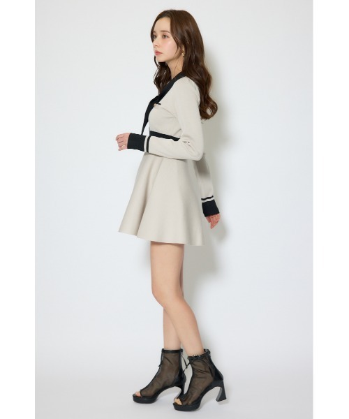 rienda（リエンダ） ワンピース バイカラーミニニットワンピース 春服