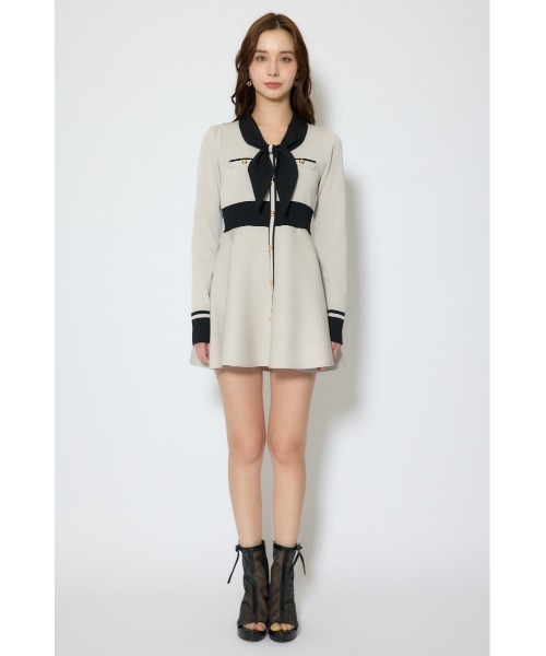 rienda（リエンダ） ワンピース バイカラーミニニットワンピース 春服